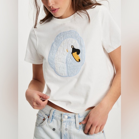 Free People Tops - Free People Tricia Fix eyelet animal tee